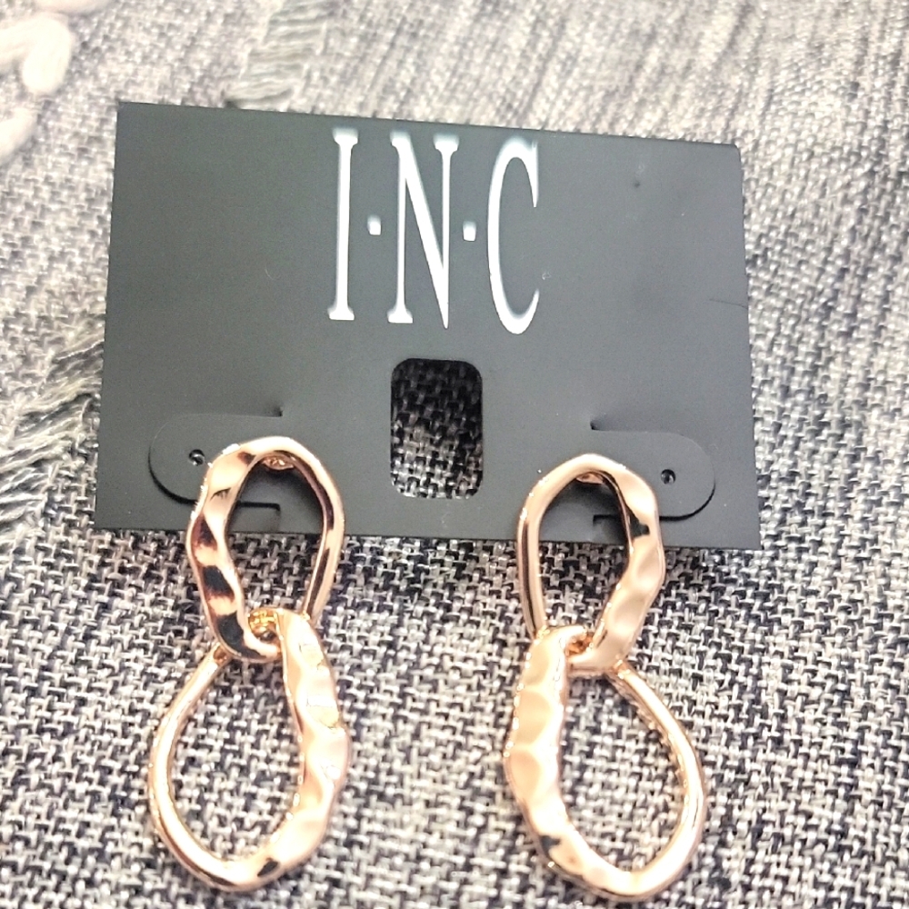 INC International Concepts Pink Gold-Tone Link Earrings